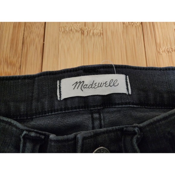 Madewell Womens Black Cali Demi Boot Distressed Button Fly Jeans G7687 Sz 24x26 - Picture 2 of 12